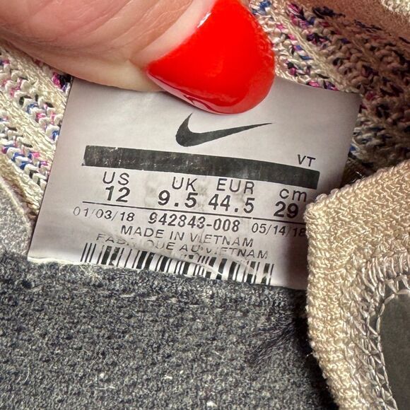 NIKE Air Vapormax Flyknit 3 Fossil Pink Ivory Sneakers 942843 Women’s Size 12 - Picture 8 of 9